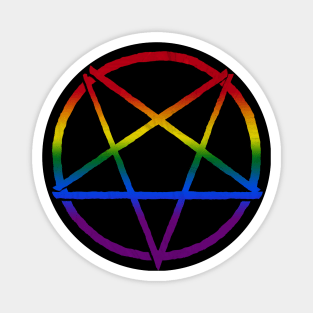 Rainbow Satanic Pentagram | Satanic Pride Magnet